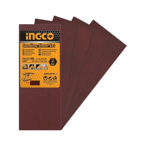 Jeu feuilles abrasives ponçage 5pcs 90*231mm FS320