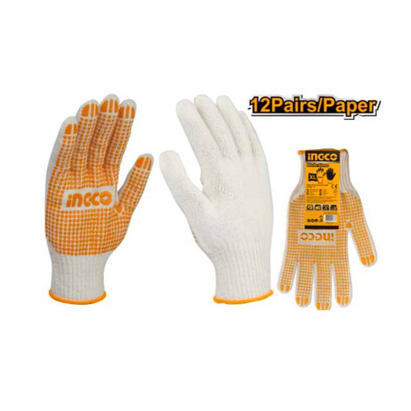 Gants tricotés avec points en PVC XL