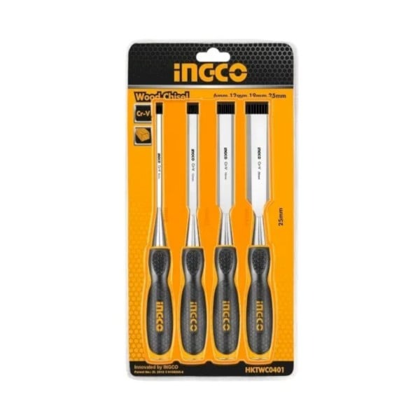 Set de 4 ciseaux à bois 6mm,12mm,19mm,25mm HKTWC0401