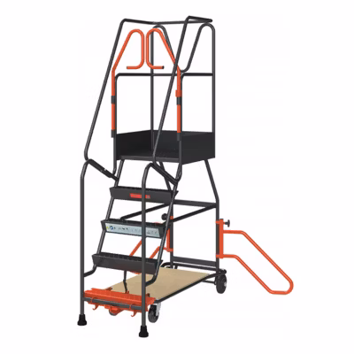Escabeau roulant 5 marches pour rayonnage – Hauteur de travail max. 3.16m – 830008810