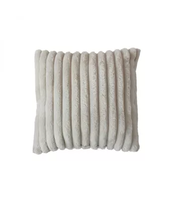 Coussin côtelé effet fourrure beige – 40x40cm – Beige