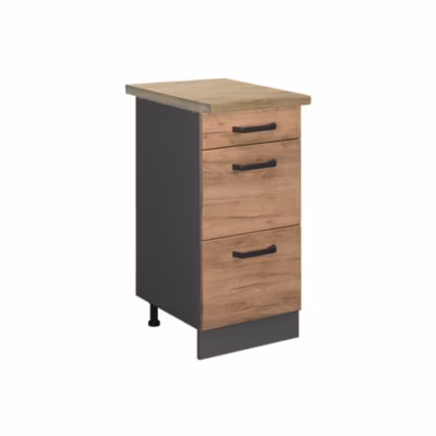 Vicco Meuble cuisine Chêne de force doré 40cm avec tiroirs, PT Chêne