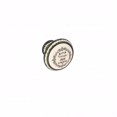Boutons pour meubles en zamac et Porcelaine Diamètre 35 Ivoire rustique