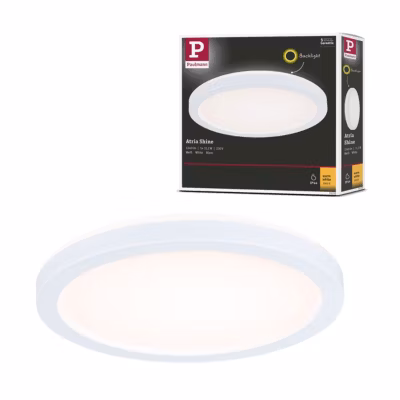 Panneau LED Atria Shine Backlight IP44 rond 190 mm 11,2W 850lm 3000K Blanc