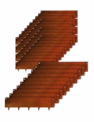 50 pcs Bordure de Jardin Métal Acier Corten Brut 100×26,5cm épaisseur 1,5mm – madecoupesurmesure