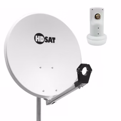 Pack  Parabole satellite aluminium 60cm + LNB Single HD HDSAT