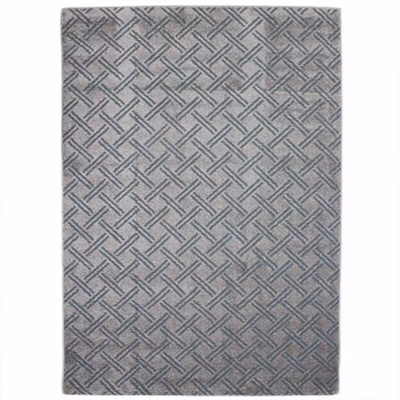 Tapis vintage motifs en relief gris bleu 133×190