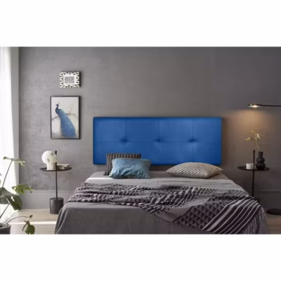 Tête de lit – ECCOX – Cala – Similicuir bleu – 190 cm – Rembourrage en mousse HR