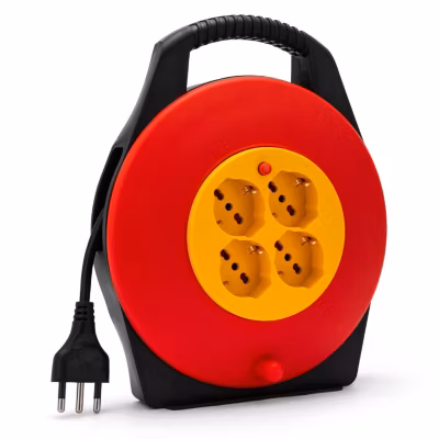 Enrouleur de câble domestique 4 prises, câble H05VV-F3G1.0MM2, 10M, CE