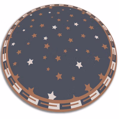 Tapis vinyl rond pour la salle à manger Tulup fi130 cm Idéal pour le salon Étoiles géométriques