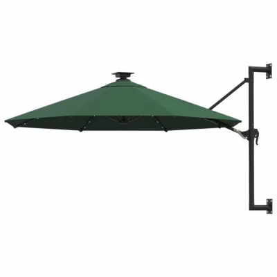 vidaXL Parasol Mural de Jardin avec LED, Pare-soleil de Patio, Abri de Soleil, Parasol de Terrasse Arrière-cour Extérieur, 312523