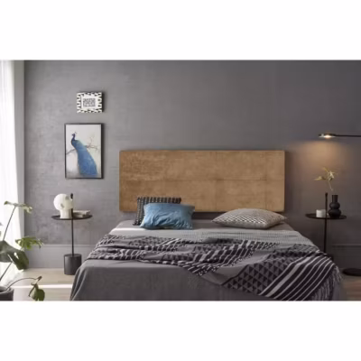 Tête de lit – ECCOX – Cala – Tissu anti-tache – Bois de pin – 210 cm de largeur