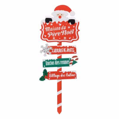 Pancarte bois pn rouge h110 – feeric lights & christmas