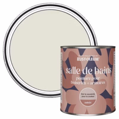 Peinture Grise pour Boiseries de Salle de Bains, Satinée – RUST-OLEUM – Ciment 750ml