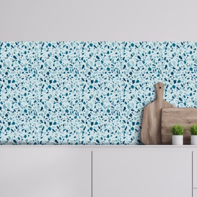 Crédence adhésive terrazzo turquoise 40X300cm
