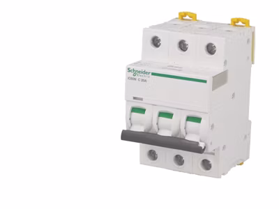 Disjoncteur modulaire tripolaire Schneider Acti9 iC60N 2A courbe C