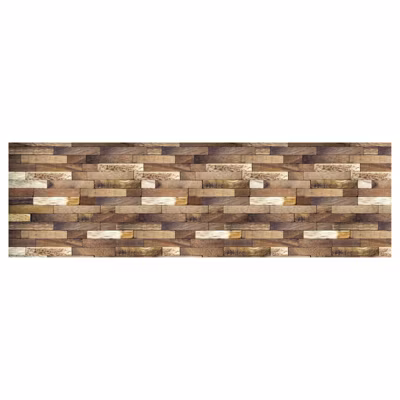 Brise vue trompe l&rsquo;oeil BOIS marron, H.1.5 x L.5 m, 100% occultant, Made in France par Scenolia + kit de fixation offert