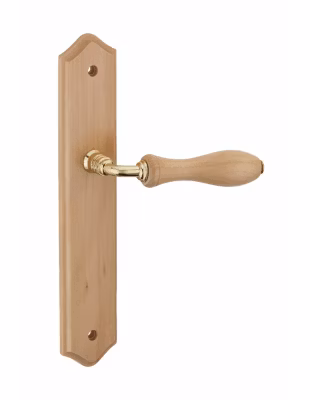 Ensemble de poignées pour porte intérieure Themis sans trou, carré 7mm, entr&rsquo;axes 195mm, bois brut – THIRARD