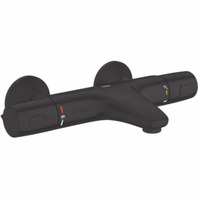 Mitigeur thermostatique bain/douche – GROHE Precision Trend – 1022162432 – Noir mat – Montage mural apparent – Economie d&rsquo;eau