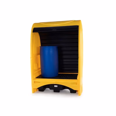 Abri de rétention pour 2 fûts – Contenance 250 litres – SJC2-YE-BK-B-A