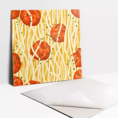 Carreaux vinyle Tulup 30×30 cm pâtes spaghetti 9 pcs