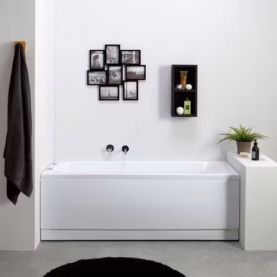 Baignoire Balnéo Rectangulaire En Acrylique Blanc Ester