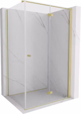 Mexen Mist-F cabine de douche pliante droite 100 x 95 cm, transparente, or brossé – 8A6T-100-095-55-00-P