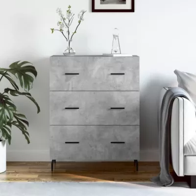 vidaXL Buffet gris béton 69,5x34x90 cm bois d&rsquo;ingénierie 827872