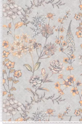 Papier peint vinyle sur intissé Fleur L.10.05 x l.0.53 m.  – Réf. AS-391171