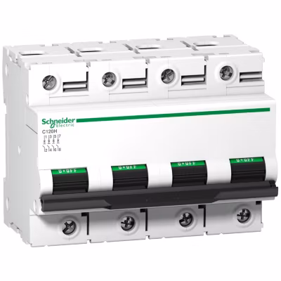 A9n18481 Schneider C120h Disjoncteur Tétrapolaire Schneider 125 A – 4p – Courbe C – 15ka – à Vis