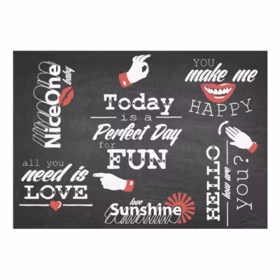 Papier peint intissé panoramique textes perfect day 100×70 cm