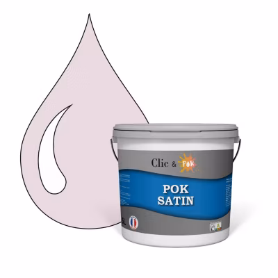 Peinture murs intérieurs satinée- Cuisine & Salle de bain POK SATIN – Baby Rose 50m² – 5L