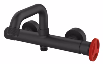 Robinet Salle De Bain Mitigeur Lavabo Noir Mural Loftea Noir + Red