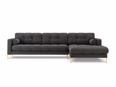Canapé d&rsquo;angle droit « Bali » 5 places en tissu structurel gris foncé