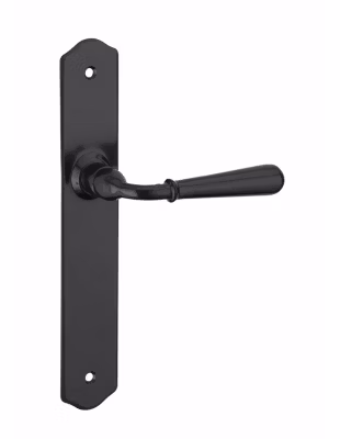Ensemble de poignées pour porte intérieure Charon sans trou, entr&rsquo;axes 195mm, acier patiné – SP