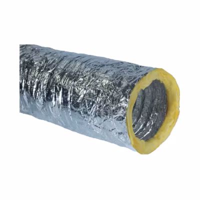 Gaine flexible aluminium isolé phonique M0 M1 laine de verre ép.25 mm 10 mètres – Diamètre (mm) 100