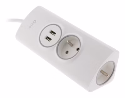 Multiprise d&rsquo;angle 2P 16A + 2 USB précâblée – Otio