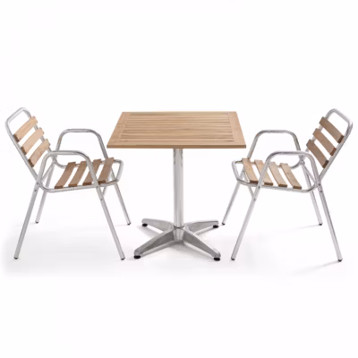 Ensemble jardin en bois et aluminium 2 personnes  Oviala