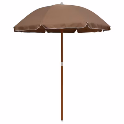 vidaXL Parasol avec mât en acier 180 cm Taupe