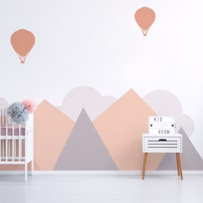Stickers enfant montagnes géantes scandinaves Stockholm 60 x 80 cm
