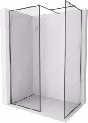 Mexen Kioto-F, paroi de douche Walk-in avec cadre 110 x 90 cm, transparent 8 mm, métal canon – 800-110-202-04-95-090