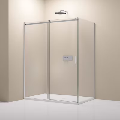 Cabine de douche d&rsquo;angle, verre clair 8mm, porte coulissante – NT806 FLEX 110x100x195cm