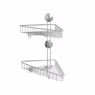 Double étagère de douche en ABS chromé 23x27x41cm