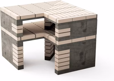 MOVELAR – Module angle California Plus XL (Beige – 107x64x64) pour Barbecue Béton – Extérieur