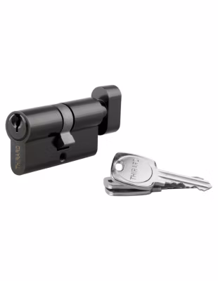 Cylindre STD à bouton 30 x 30 mm anti-arrachement, noir, 3 clés – THIRARD