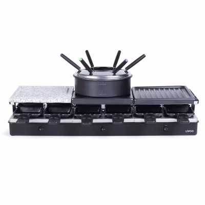 Appareil à raclette + fondue 12 personnes 1650w Livoo DOC234
