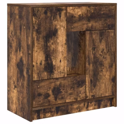 Buffet avec tiroirs et portes chêne fumé 70,5x34x74,5 cm vidaXL