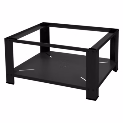 Socle pour machine à laver en acier noir accessoire avec étagère 63x54x32 cm
