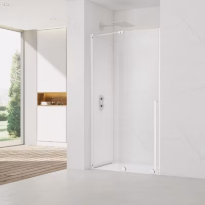 X-MOTION Porte de douche 120x200cm Coulissante, anticalcaire avec profilé blanc (SATBWIXM120NIKAB)