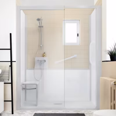 Cabine de douche Kinedo Kinemagic Design 140×90 niche haute solo transparent thermostatique